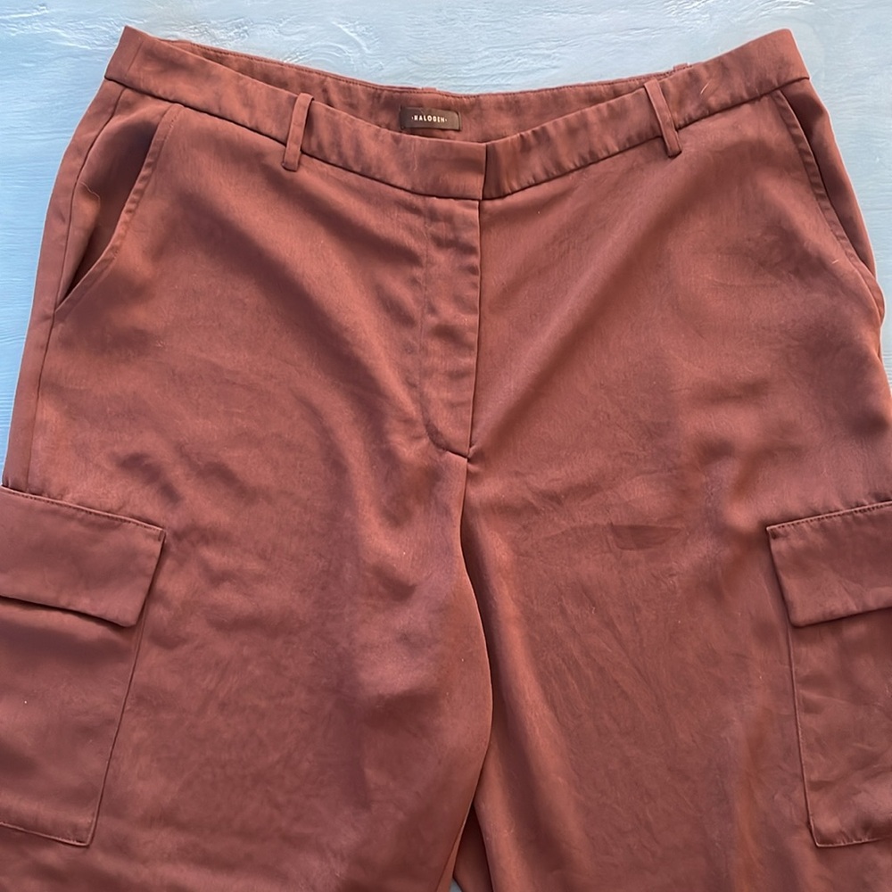 Halogen Cargo Pants, Wide Leg, Dark Brown